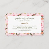 Carte De Visite Fun Papillon Fleur Jardin Floral Boulangerie Gâtea (Dos)