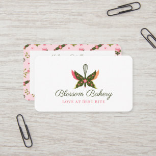 Carte De Visite Fun Papillon Fleur Jardin Floral Boulangerie Whisk