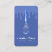 Carte De Visite Fun Pink Blue Marble boulangerie Whisk Blue (Devant)