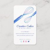 Carte De Visite Fun Pink Blue Marble boulangerie Whisk Blue (Dos)