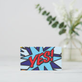 Carte De Visite Fun Retro Comic Book OUI (Debout devant)