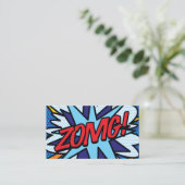 Carte De Visite Fun Retro Comic Book ZOMG! (Debout devant)