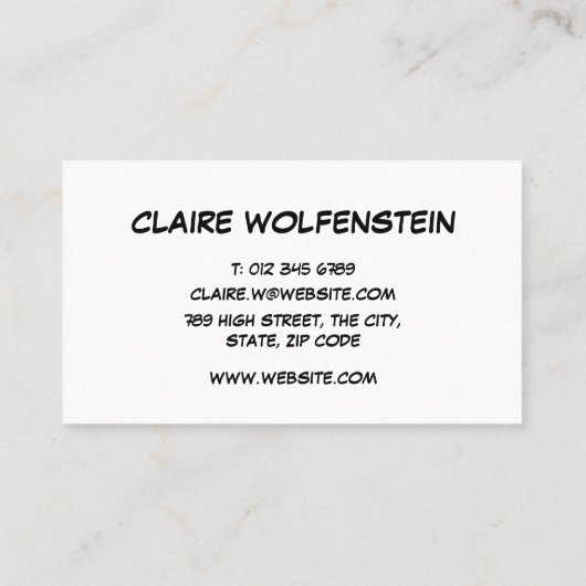 Carte De Visite Fun Retro Comic Book ZOMG! (Dos)