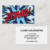 Carte De Visite Fun Retro Comic Book ZOMG! (Devant / Derrière)