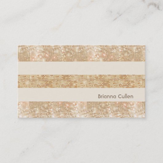 Carte De Visite Fun Retro Gold FAUX Séquences Moderne (Devant)