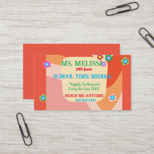 Carte De Visite Fun Retro School Style Design