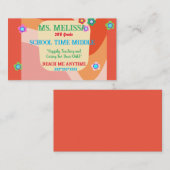 Carte De Visite Fun Retro School Style Design (Devant / Derrière)