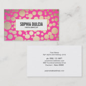 Carte De Visite Fun rose et or moderne Motif salon de beauté (Devant / Derrière)