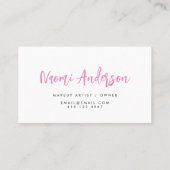 Carte De Visite Fun Rose + Rouge Moderne Calligraphie Script (Dos)