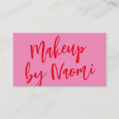 Carte De Visite Fun Rose + Rouge Moderne Calligraphie Script (Devant)