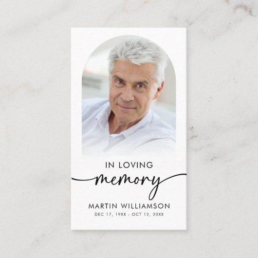 Carte De Visite Funérailles Dans Mémoire Amoureuse Scripts Photo C (Devant)