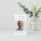 Carte De Visite Funérailles Forever Hearts Photo Cross Prayer Card (Debout devant)
