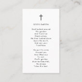 Carte De Visite Funérailles Forever Hearts Photo Cross Prayer Card (Dos)
