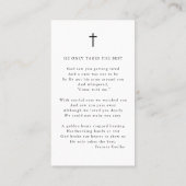 Carte De Visite Funérailles Forever Hearts Photo Cross Prayer Card (Dos)
