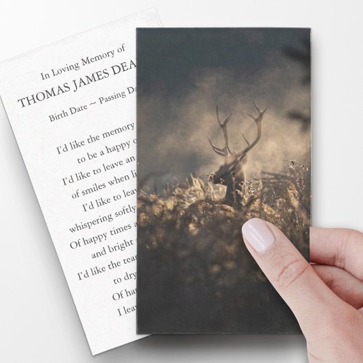 Carte De Visite Funérailles Mémorial Automne Mist Prière Sympathie