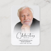 Carte De Visite Funeral Celebration of Life Photo Prayer Card (Devant)