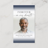 Carte De Visite Funeral Cross Forever Hearts Photo Prayer Card (Devant)