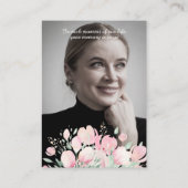 Carte De Visite Funeral Romantic Wildflower to Remember Loved Ones (Dos)