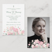 Carte De Visite Funeral Romantic Wildflower to Remember Loved Ones (Devant / Derrière)