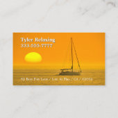 Carte De Visite Funky Bateau à la retraite au coucher du soleil, d (Dos)