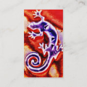 Carte De Visite Funky bleu violet orange Lizard Gecko Sud-Ouest (Dos)