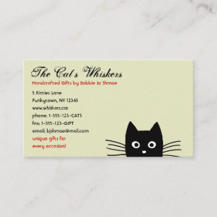 Carte De Visite Funky Chat Noir Curieux Pékin Kitty Cute Drôle