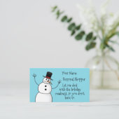 Carte De Visite Funky Christmas snowman shopping personnel (Debout devant)