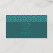 Carte de visite Funky Circle, Turquoise (Dos)