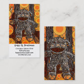 Carte De Visite Funky Orange Sock Monkey Circles Bubbles Pop Art (Devant / Derrière)