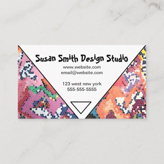 Carte De Visite Funky Pink Pastels Abstrait (Dos)