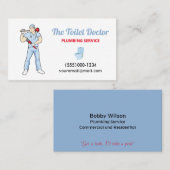 Carte De Visite Funky Plumber Doctor Contractor Plumbing Service (Devant / Derrière)