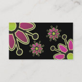 Carte De Visite Funky Retro Flower rose violet vert créatif amusan (Dos)
