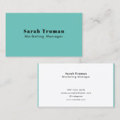 Carte De Visite Funky Rétro Minimal Fumée tendance Blue Feminine (Devant / Derrière)