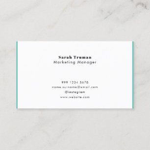 Carte De Visite Funky Rétro Minimal Fumée tendance Blue Feminine