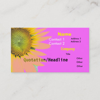 Carte de visite funky tournesol rose vif