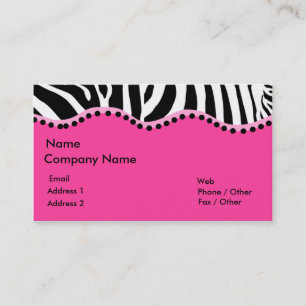 Carte de visite funky zèbre