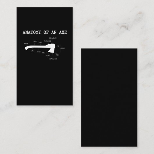 Carte De Visite Funny Ax Jetant Anatomie Hatchet Lumberjack (Devant / Derrière)