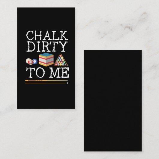 Carte De Visite Funny Billards Player Pun Chalk Queue Humour (Devant / Derrière)