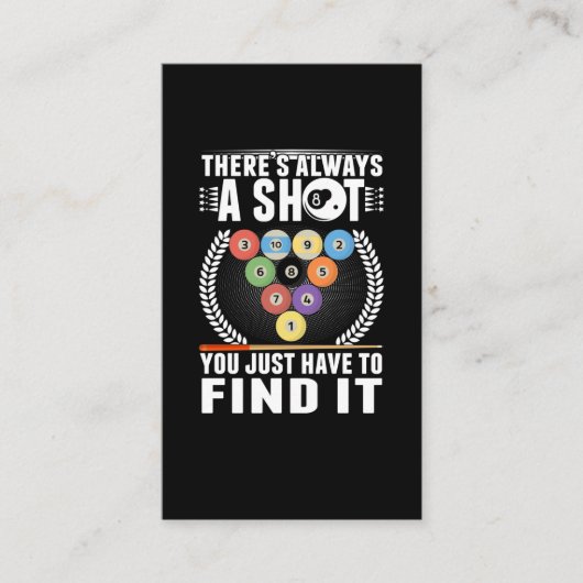 Carte De Visite Funny Billiard Joke Cue Snooker Pool Joueur (Devant)