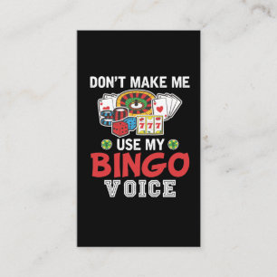 Carte De Visite Funny Bingo Player Casino Joueur Bingo Voix