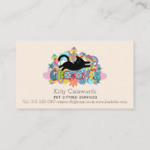 Carte De Visite Funny Boho Hippie Retro Service de salon pour anim (Dos)