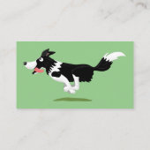 Carte De Visite Funny Border Collie chien en course dessin animé (Dos)