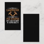 Carte De Visite Funny Carpenter Papa Woodworking Husband Craftsman (Devant / Derrière)