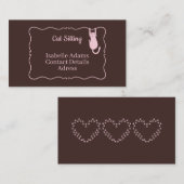 Carte De Visite Funny Cat Sitting (Devant / Derrière)