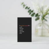 Carte De Visite Funny Computer Science Coder Programmer, Fonction (Debout devant)