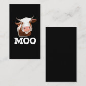 Carte De Visite Funny Cow Moo Humour animal de ferme (Devant / Derrière)