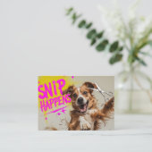 Carte De Visite Funny Dog Grooming Design – “Snip Happens” Cartoon (Debout devant)