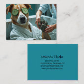 Carte De Visite Funny Dog Grooming Design Spa Style (Devant / Derrière)