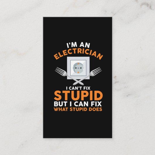 Carte De Visite Funny Electrician Advice Crafting Expert Humour (Devant)