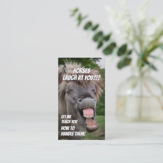 Carte De Visite Funny équitation école d'équitation instructeur (Debout devant)